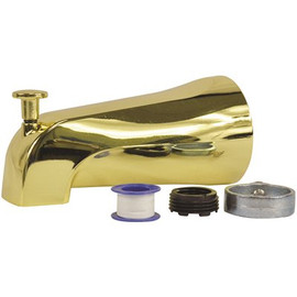 DANCO Diverter Tub Spout with Slip Fit and IPS Connection in Polished Brass