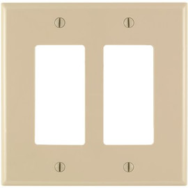 Leviton Decora 2-Gang Midway Nylon Decorator/Rocker Wall Plate - Ivory