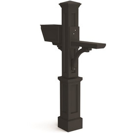 Mayne Westbrook Plus Decorative Polyethylene Mailbox Post, Black