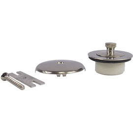 DANCO Lift and Turn Bath Tub Drain Trim Kit with Overflow in Brushed Nickel