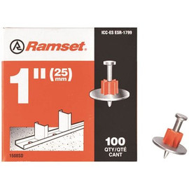 Ramset 1 in. Drive Pins with Washers (100-Pack)