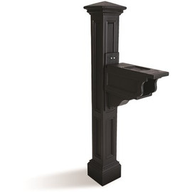 Mayne Charleston Plus Decorative Polyethylene Mailbox Post, Black