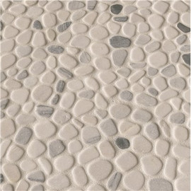 MSI Black and White Pebble 12 in. x 12 in. Textured Marble Floor and Wall Tile (0.9 sq. ft./Each)