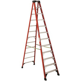 Werner 12 ft. Fiberglass Step Ladder (16 ft. Reach Height) with 300 lbs. Load Capacity Type IA Duty Rating