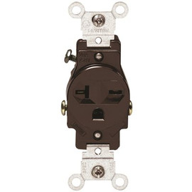 Leviton 20 Amp Commercial Grade Double-Pole Single Outlet, Brown