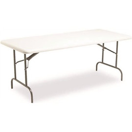 Iceberg 72 in. Platinum/Powder Coated Plastic Folding High Top Table