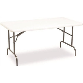 Iceberg 60 in. Platinum/Powder Coated Plastic Folding High Top Table