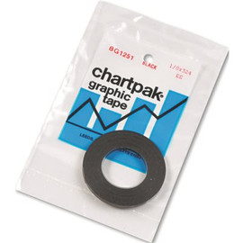 Chartpak 1/8 in. x 9 Yds. Glossy Black Graphic Chart Tape