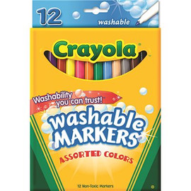 Binney & Smith / Crayola CRAYOLA WASHABLE MARKERS, FINE POINT, CLASSIC COLORS, 12/SET