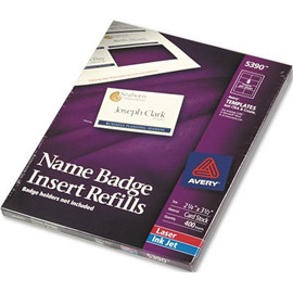 Avery Dennison AVERY ADDITIONAL WHITE LASER/INKJET INSERTS, 2-1/4 X 3-1/2, WHITE, 400/BOX