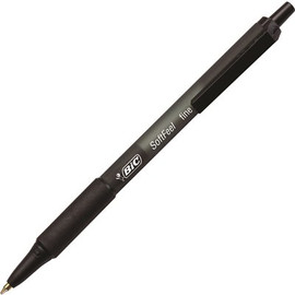 BIC 12 Soft Feel Ballpoint Retractable Pen in Black Ink Fine