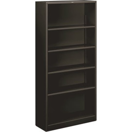 HON 34-1/2 in. W x 12-5/8w x 71 in H. Black 5-Shelves Metal Bookcase
