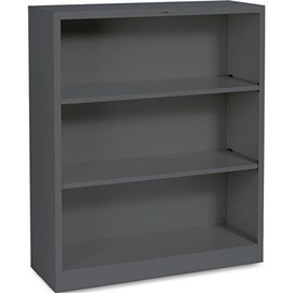 HON COMPANY METAL BOOKCASE, 3 SHELVES, 34-1/2W X 12-5/8D X 41H, CHARCOAL