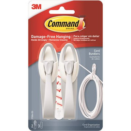 Command 2 lb. Medium White Cord Bundler (2 Hooks, 3 Strips)