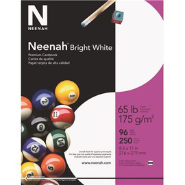 Neenah 8-1/2 in. X 11 in. 65 lbs. Bright White Card Stock (250 Sheets/Pack)