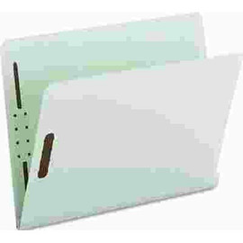 SMEAD MFG. TWO INCH EXPANSION FOLDER, TWO FASTENERS, END TAB, LETTER, GRAY GREEN, 25/BOX