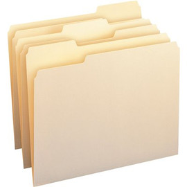 Smead 100% Recycled File Folders, 1/3 in. Cut 1-Ply Top Tab Letter, Manila (100-Box)