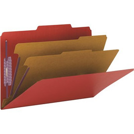 Smead Pressboard Classification Legal Folder 6-Section, Bright Red (10-Box)