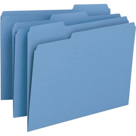 Smead File Folders 1/3 in. Cut Top Tab Letter Blue (100-Box)