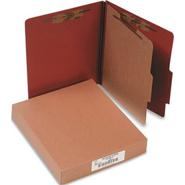 ACCO Brands PRESSBOARD 25-PT. CLASSIFICATION FOLDER, LETTER, FOUR-SECTION, EARTH RED, 10/BOX