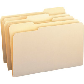 Smead 100% Recycled File Folders 1/3 in. Cut 1-Ply Top Tab Legal, Manila (100-Box)