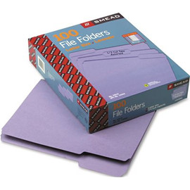 SMEAD MFG. FILE FOLDERS, 1/3 CUT TOP TAB, LETTER, LAVENDER, 100/BOX