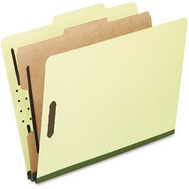 Pendaflex Pressboard Classification Letter Folder 4-Section, Light Green (10/Box)
