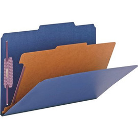 Smead Pressboard Classification Legal Folder 4-Section, Dark Blue (10-Box)