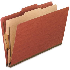 TOPS Pendaflex Pressboard Classification Legal Folder 4-Section, Red (10/Box)