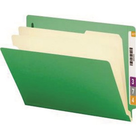 Smead Colored End Tab Classification Folders Letter 6-Section, Green (10 Per Box)