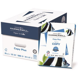 Hammermill 8-1/2 in. x 11 in. Copy Plus White Paper 20 lbs., 92 Brightness (5000 Sheets/Carton)