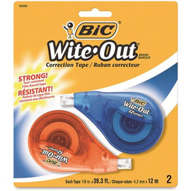 Wite-Out 1/6 in. x 472 in. Bic Wite-Out EZ Correct Correction Tape Non-Refillable (2-Pack)