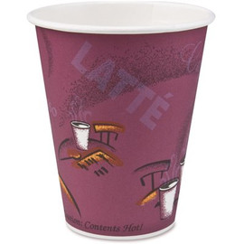 SOLO 10 oz. Bistro and Maroon Paper Hot Drink Cups (1,000 per Carton)