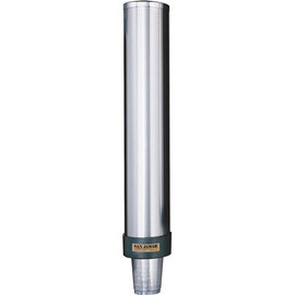 San Jamar Large Water Cup Dispenser with Removable Cap Wall Mounted in Stainless Steel