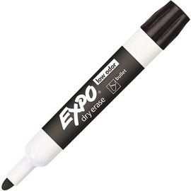 EXPO Bullet Tip Low Odor Dry Erase Markers, Black (12-Pack)