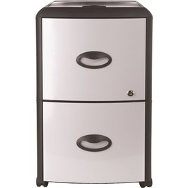 Storex 19 in. W x 15 in. D x 23 in. H Black and Silver Mobile Filing Cabinet with Metal Siding Storex 19 in. W x 15 in. D x 23 in. H Black and Silver Mobile Filing Cabinet with Metal Siding