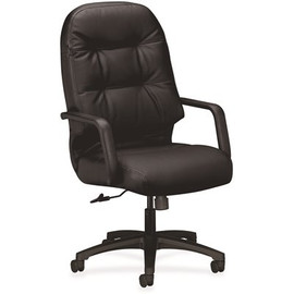 HON Leather 2090 Pillow-Soft Series Black Executive High-Back Swivel/Tilt Chair