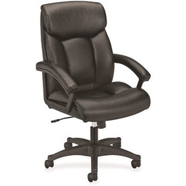 Basyx Executive Black SofThread Leather High-Back Chair