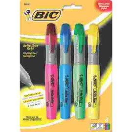 BIC Corp. BIC  BRITE LINER GRIP XL HIGHLIGHTER, CHISEL TIP, FLUORESCENT, 4/SET