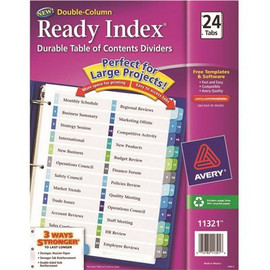 Avery Ready Index 2-Column Table of Contents Divider, Title: 1-24, Multi, Letter