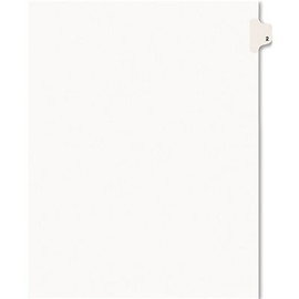 Avery Dennison AVERY AVERY-STYLE LEGAL SIDE TAB DIVIDER, TITLE: 2, LETTER, WHITE, 25/PACK