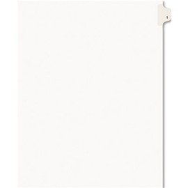 Avery Dennison AVERY AVERY-STYLE LEGAL SIDE TAB DIVIDER, TITLE: 1, LETTER, WHITE, 25/PACK