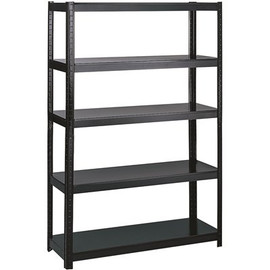 Safco 48 in. W x 18 in. D x 72 in. H Black 5-Shelf Boltless Steel Shelving Unit