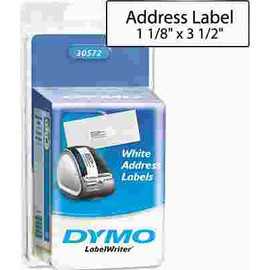 Dymo ADDRESS LABELS, 1-1/8 X 3-1/2, WHITE, 520/PACK