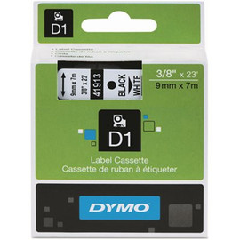 Dymo 3/8 in. x 23 ft. Black on White D1 High-Performance Polyester Removable Label Tape