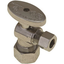 Premier Quarter Turn Angle Stop, 5/8 in. OD Compression x 1/2 in. Slip Joint, Lead Free