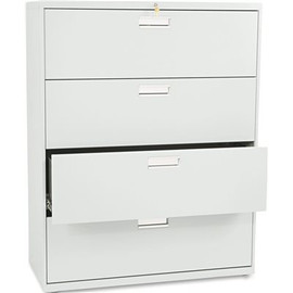 HON COMPANY 600 SERIES FOUR-DRAWER LATERAL FILE, 42W X19-1/4D, LIGHT GRAY