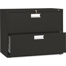 HON COMPANY 600 SERIES TWO-DRAWER LATERAL FILE, 36W X19-1/4D, BLACK