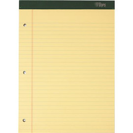 TOPS BUSINESS FORMS DOUBLE DOCKET RULED PADS, LEGAL RULE, LTR, CANARY, 6 100-SHEET PADS/PACK