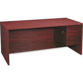 HON COMPANY 10500 "L" WORKSTATION RIGHT PEDESTAL DESK, 66W X 30D X 29-1/2H, MAHOGANY